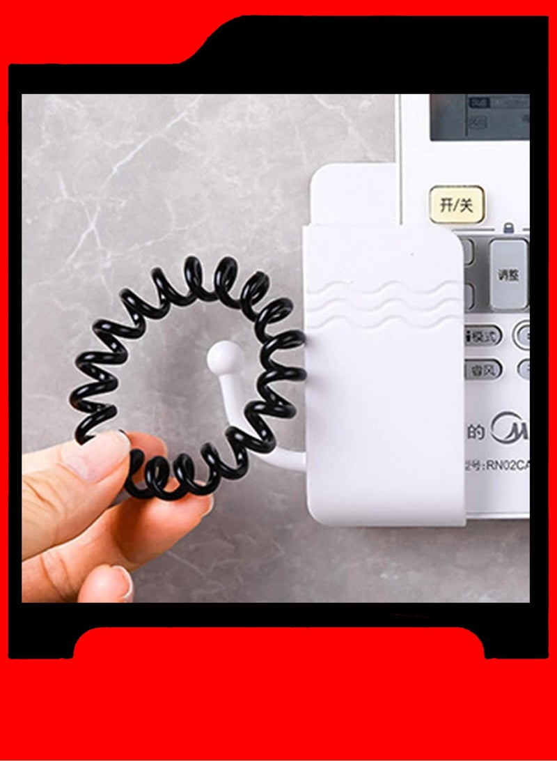 LOWHAT 2 pcs Mobile Phone Holder Hanging Bin Shelf Wall Phone Holder Remote Control Phone Holder for Wall Mobile Holder Multi-Functional Storage Rack Abs Wall Mount Controller - Image 4