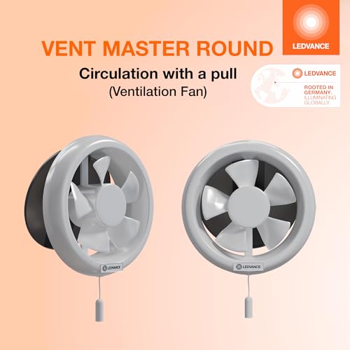LEDVANCE Round Exhaust Fan 6 inch (150 mm) | Suitable for Kitchen, Bathroom & Washroom | Protection from Birds | Pull Cord Ensures Convenience | 100% Copper Motor | Round Shape | 2 Year Warranty - Image 3