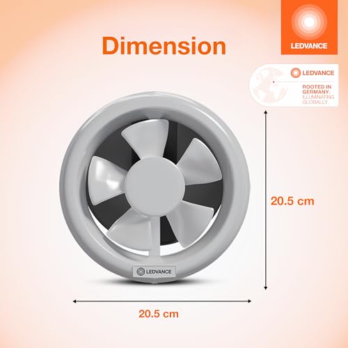 LEDVANCE Round Exhaust Fan 6 inch (150 mm) | Suitable for Kitchen, Bathroom & Washroom | Protection from Birds | Pull Cord Ensures Convenience | 100% Copper Motor | Round Shape | 2 Year Warranty - Image 2