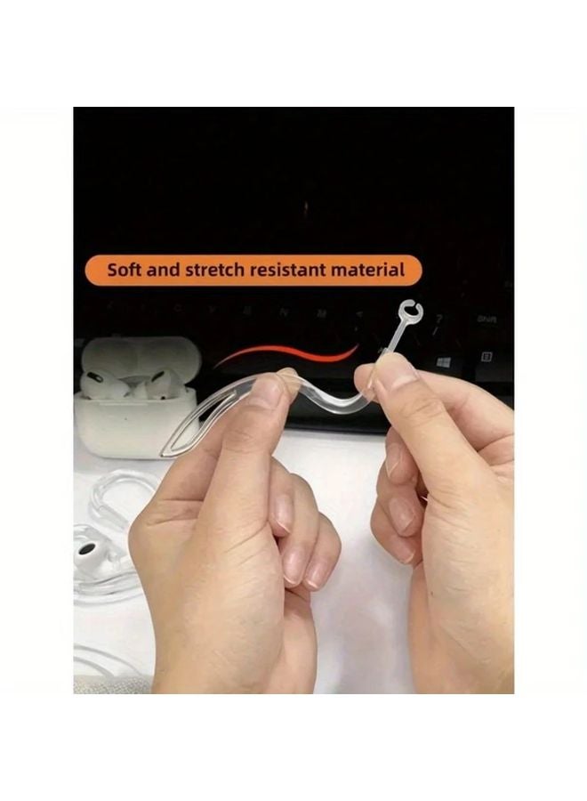 قطعتان من خطاف الأذن الشفاف المضيع لسماعات Airpods 1 و2 و3 Pro وإكسسواراتها - Image 5
