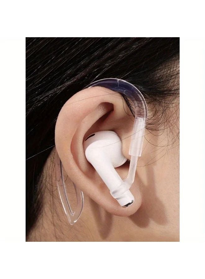 قطعتان من خطاف الأذن الشفاف المضيع لسماعات Airpods 1 و2 و3 Pro وإكسسواراتها - Image 3