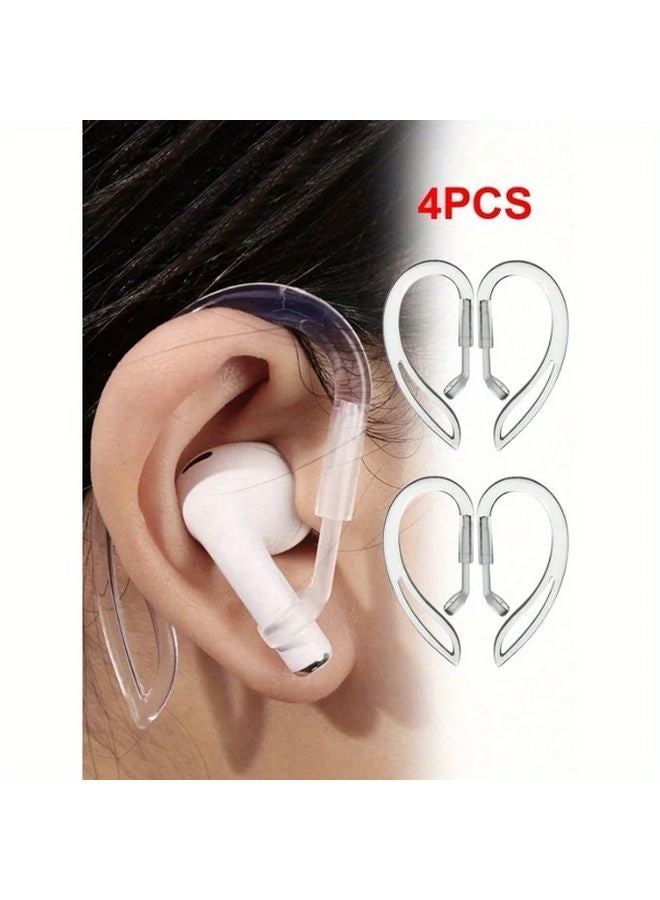 قطعتان من خطاف الأذن الشفاف المضيع لسماعات Airpods 1 و2 و3 Pro وإكسسواراتها - Image 2