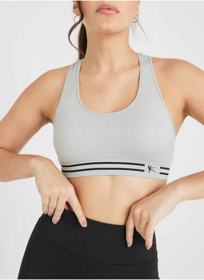 Styli Pack of 2 - Double Stripe Waist Strap Sports Bra  - Image 4