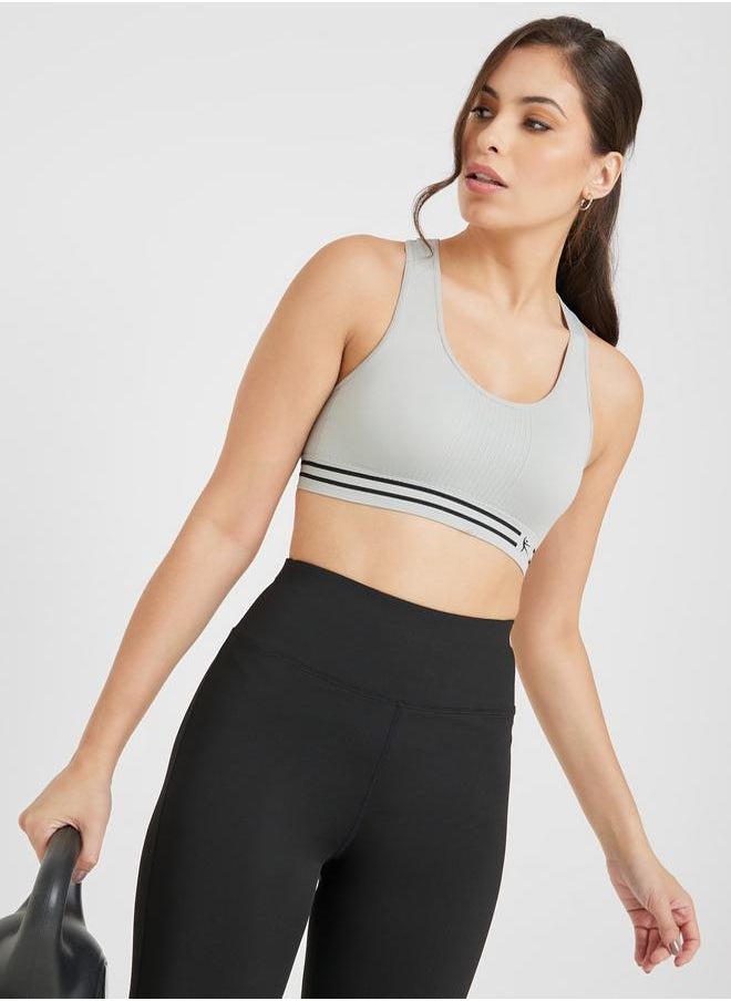 Styli Pack of 2 - Double Stripe Waist Strap Sports Bra  - Image 2