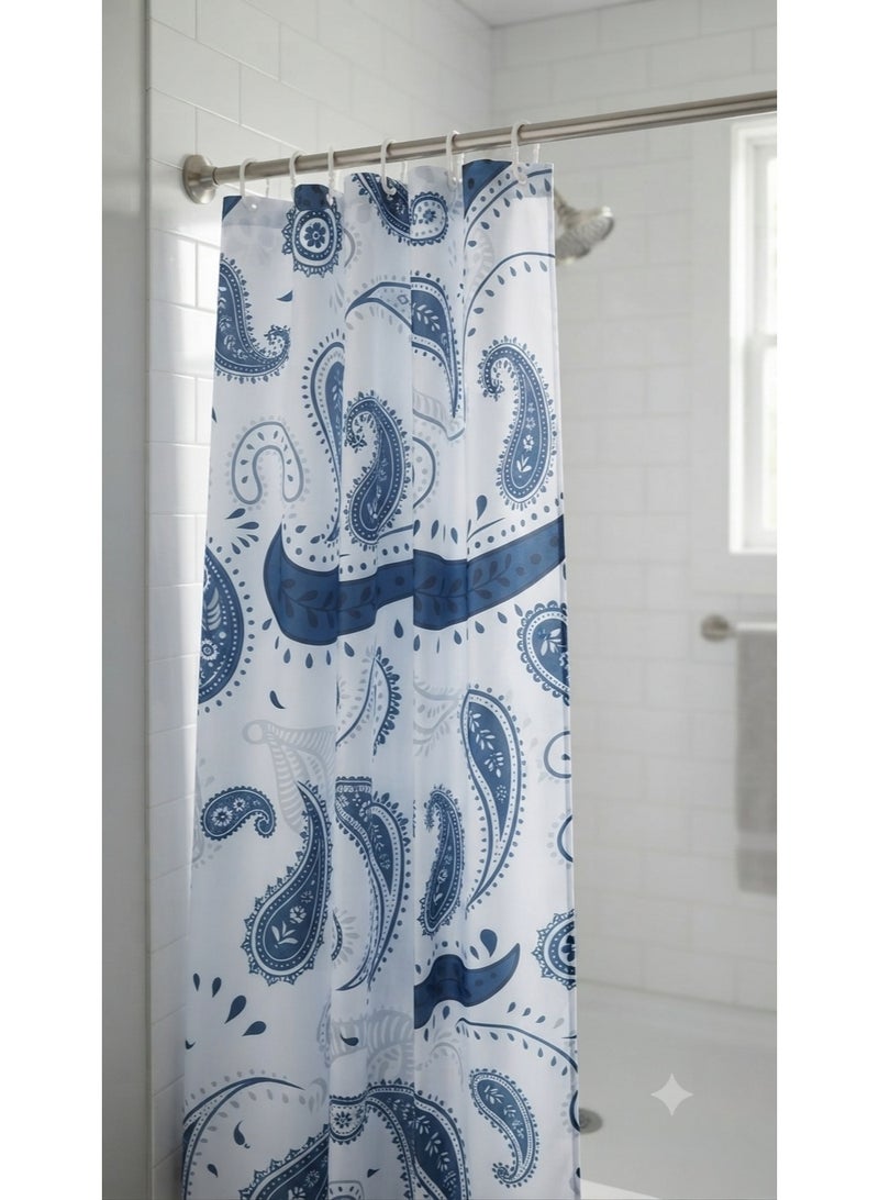 Modern shower curtain - measuring 180x180 cm, with hanging rings, stylish and waterproof design - Image 2