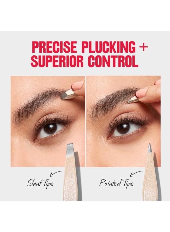 Revlon Designer Series Mini Tweezer Set, Hair Removal Tool Kit with Slant & Point Tips, Made with Stainless Steel, Stocking Stuffer for Women, 1 Count - Image 3