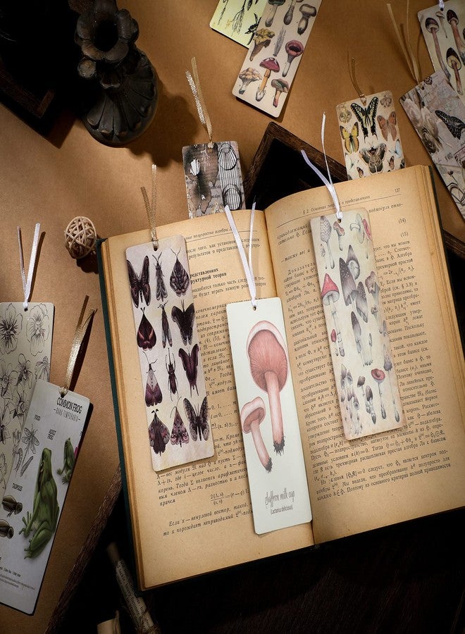 Chinco 120 Pack Vintage Natural Style Butterfly Flower Plant Bookmarks Vintage Bookmarks Page Clips Assorted Book Markers Set with Exquisite Pattern for Women, Students, and Book Lovers - Image 2