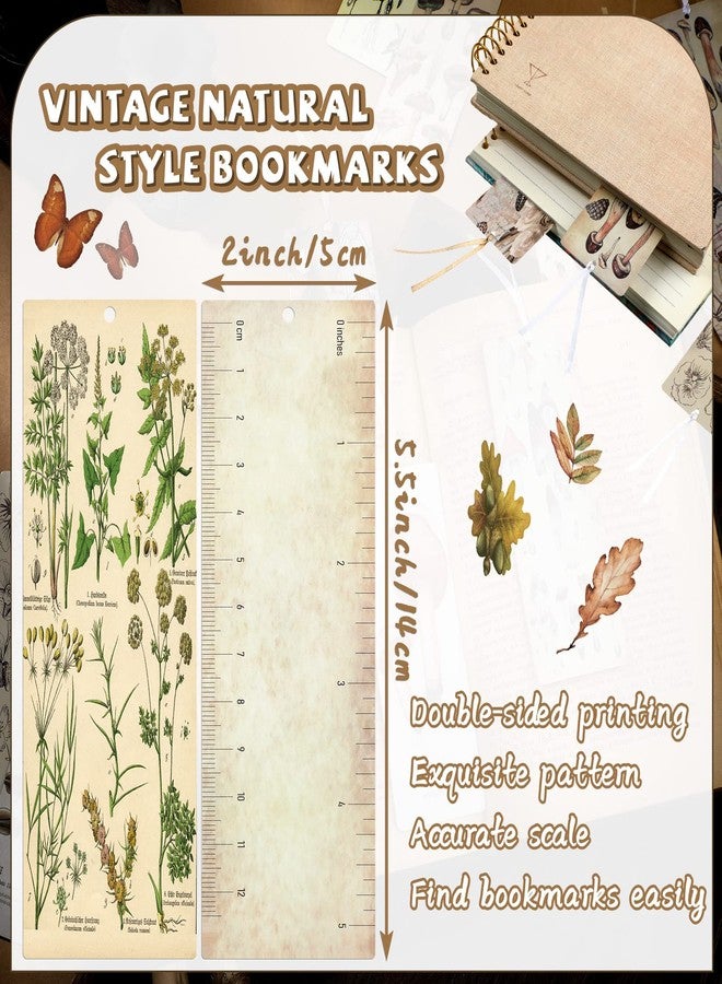 Chinco 120 Pack Vintage Natural Style Butterfly Flower Plant Bookmarks Vintage Bookmarks Page Clips Assorted Book Markers Set with Exquisite Pattern for Women, Students, and Book Lovers - Image 4