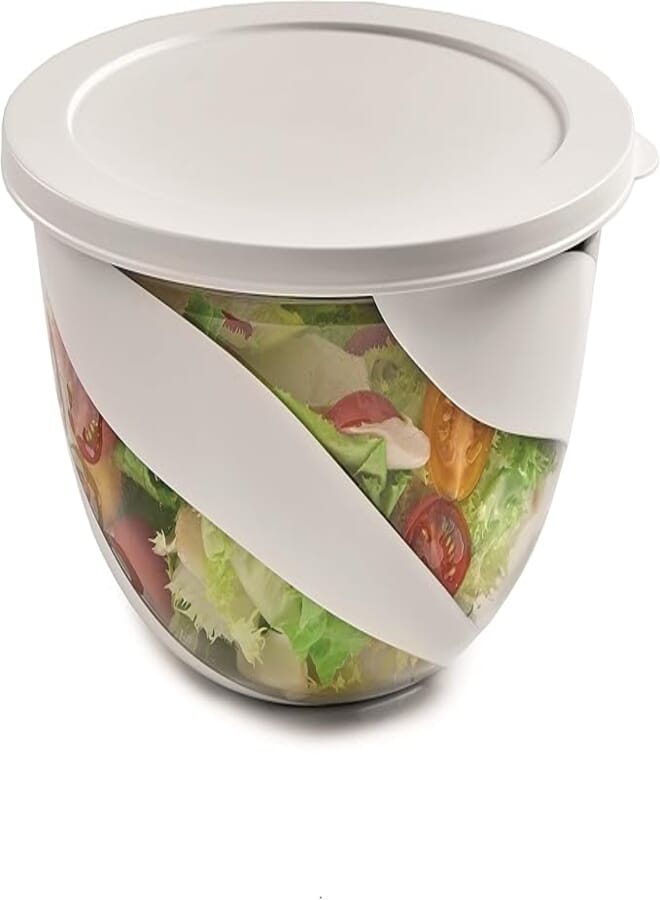 Snips, Salad Bowl, White Salad Bowl, Salad Bowl with Lid, 5 litres, Made in Italy, Bpa Free