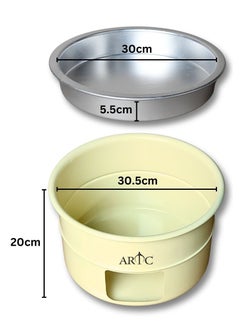 ARTC ARTC 2Pcs Portable Kunefe Sweets Warmer Stand And Cooking Plate Beige 34cm  - Image 3