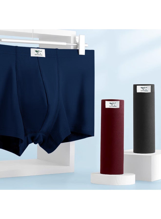 Septwolves Septwolves Men's Ice Silk Flat Angle Underwear Breathable Silky Mid-waist Underpants Men's Soft Comfortable High Elastic Four-corner Bottoms  - Image 3