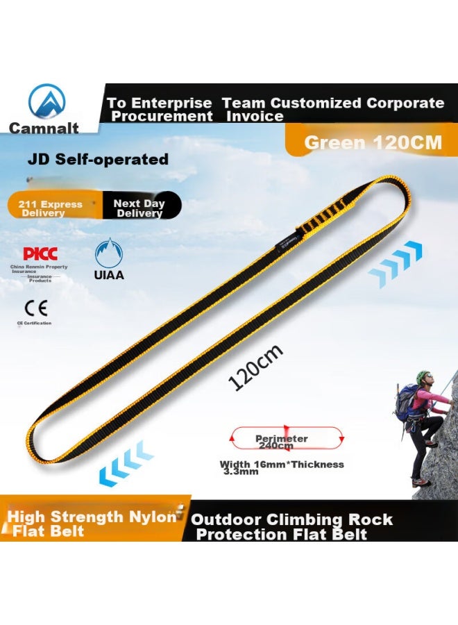 Canle Kanle Outdoor Climbing Flat Belt, Durable Carabiner, Safety Rope, Protective Belt, Nylon Flat Belt Rope, High-alude Protection Rope - Image 1