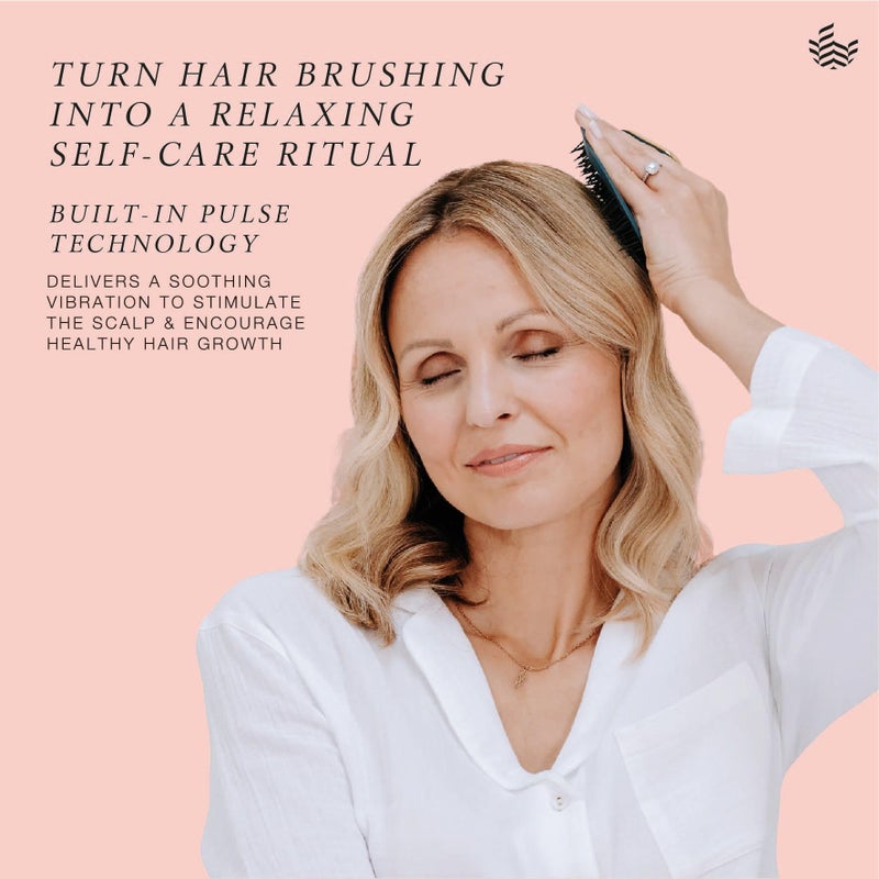 MANTA Pulse Electric Scalp Massage Brush â€“ Wet Exfoliating Scalp Massager, Shampoo Brush for Hair Growth with Shower Holder, Grey - Image 3