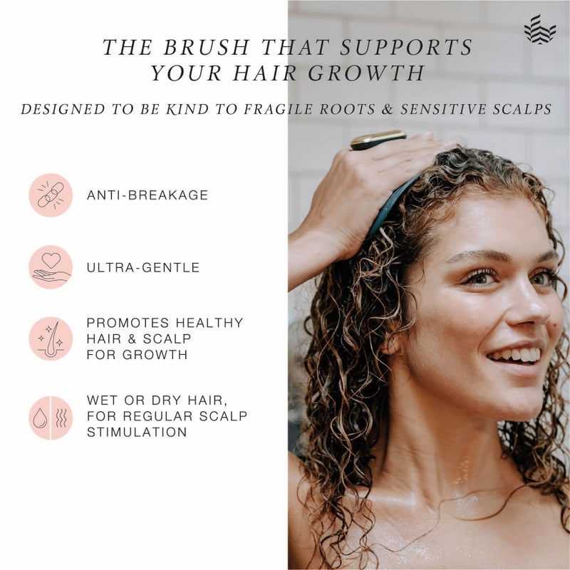 MANTA Pulse Electric Scalp Massage Brush â€“ Wet Exfoliating Scalp Massager, Shampoo Brush for Hair Growth with Shower Holder, Grey - Image 5