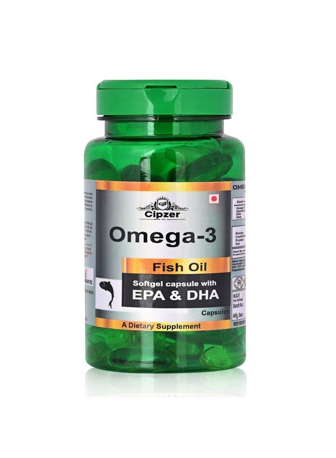 Cipzer Omega 3 fatty acid capsules deep fish oil capsules for Heart, Eyes, and Joints Health Omega 3 1000mg with 180 mg EPA & 120 mg DHA 30 Capsule - Image 1
