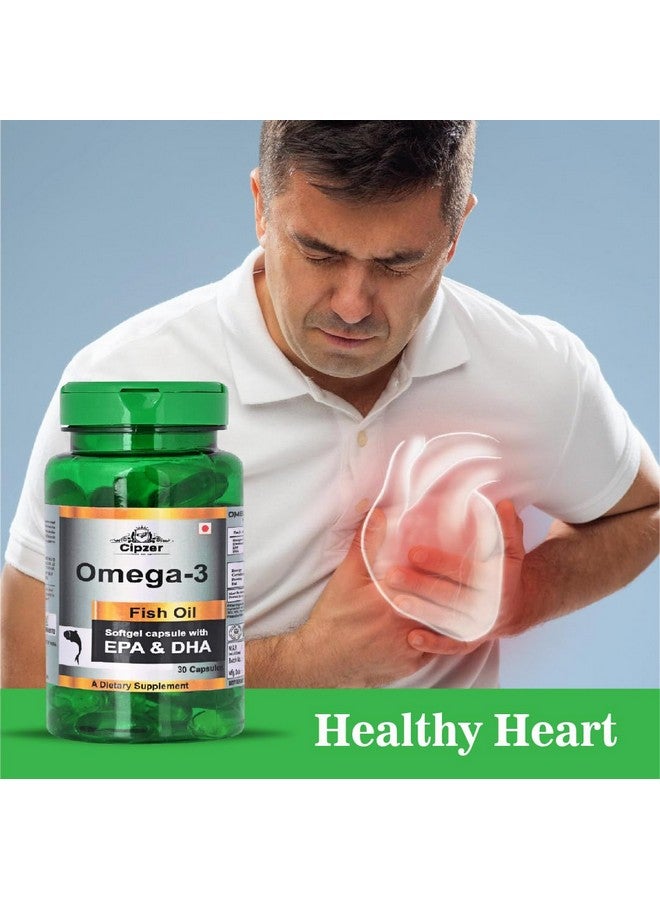 Cipzer Omega 3 fatty acid capsules deep fish oil capsules for Heart, Eyes, and Joints Health Omega 3 1000mg with 180 mg EPA & 120 mg DHA 30 Capsule - Image 4
