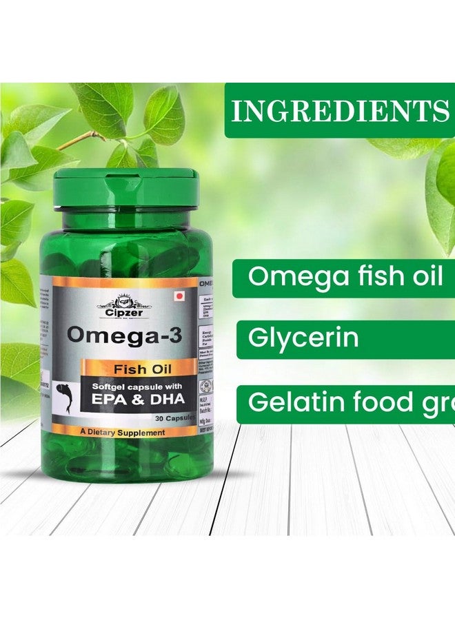Cipzer Omega 3 fatty acid capsules deep fish oil capsules for Heart, Eyes, and Joints Health Omega 3 1000mg with 180 mg EPA & 120 mg DHA 30 Capsule - Image 3