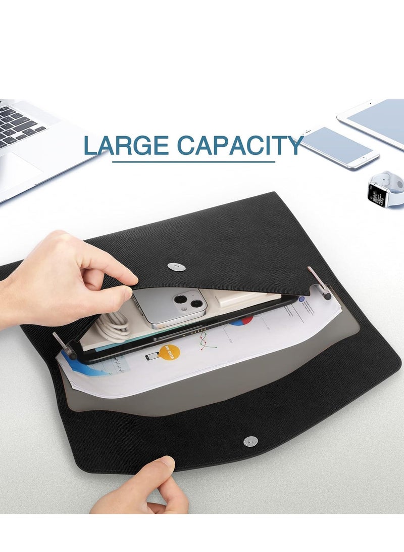 تراسل مجلد ملفات، مجلد ملفات من جلد البولي يوريثان A4 منظم ملفات حافظة ملفات حافظة ملفات، حافظة ملفات مغناطيسية مع إغلاق مغناطيسي للقرطاسية المدرسية المنزلية والمكتبية - Image 5