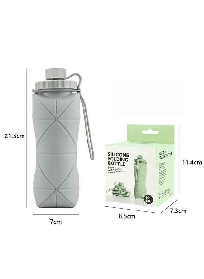 Elegant Collapsible Water Bottles Leakproof Valve Reusable BPA Free Silicone Foldable Travel Water Bottle .