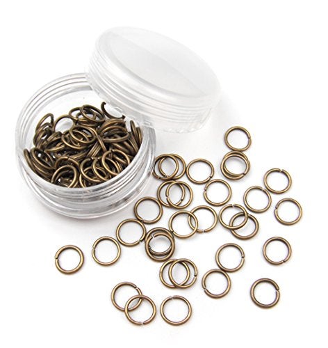 ALL in ONE 16 Gram100pcs 8mm Antique Bronze Plated Open Jump Ring with Storage Box