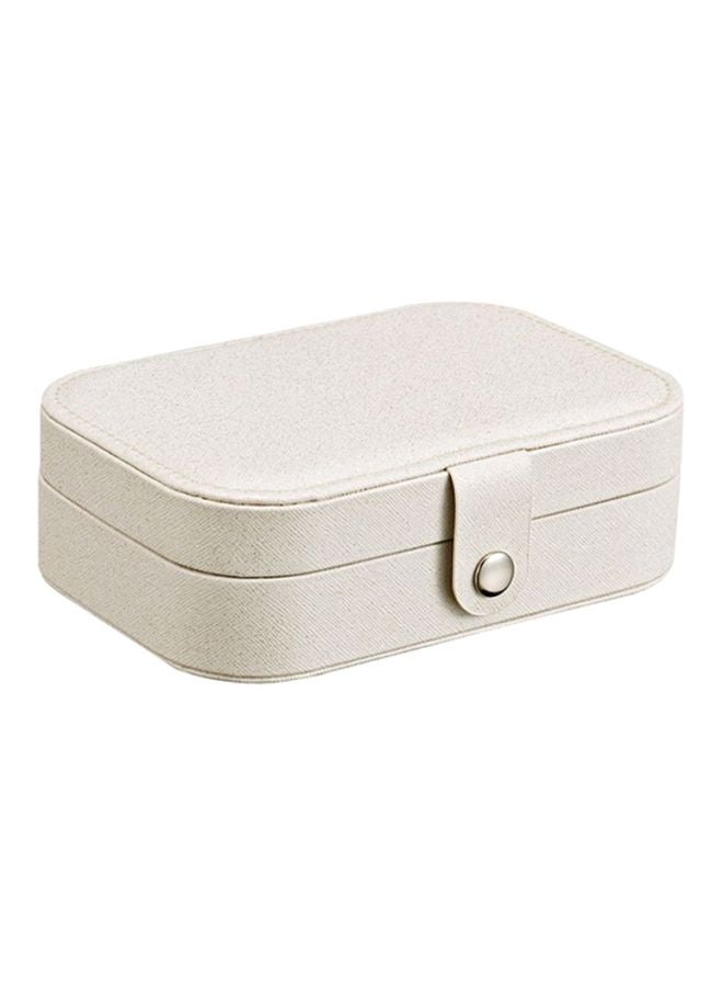 docooler Double Layer Travel Jewelry Organizer Box White - Image 1