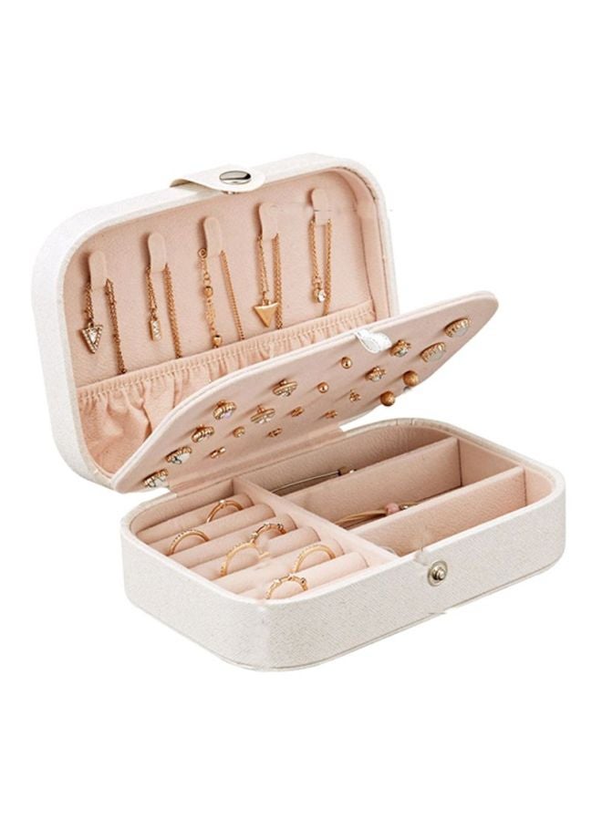 docooler Double Layer Travel Jewelry Organizer Box White - Image 2