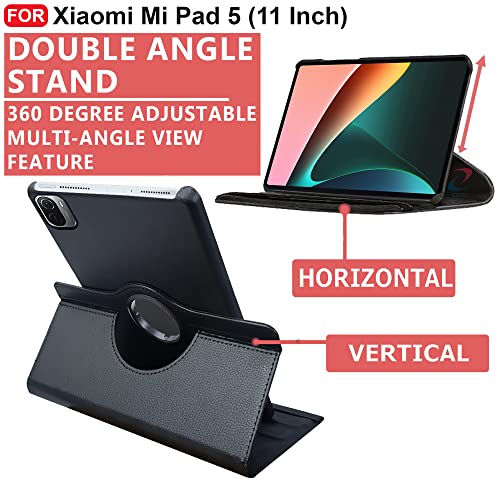 CEDO Xiaomi Mi Pad 5 (11 inch) Flip Cover | Leather Finish | 360 Degree Rotate Back Cover | Shockproof Back Cover Case for Xiaomi Mi Pad 5 (11 inch) (Black) - Image 3