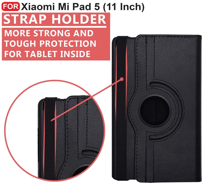 CEDO Xiaomi Mi Pad 5 (11 inch) Flip Cover | Leather Finish | 360 Degree Rotate Back Cover | Shockproof Back Cover Case for Xiaomi Mi Pad 5 (11 inch) (Black) - Image 4