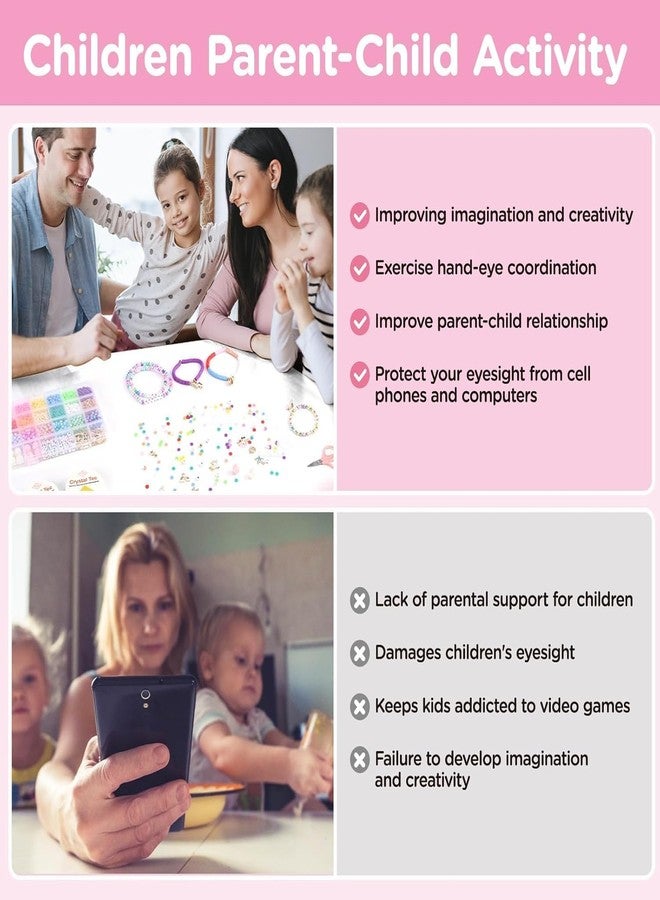 VIRADHAM Unicorn Bracelet Making Kit for Girls, Jewellery Making Kit for Kids DIY Bead Set Making, Toys for Girls Age 6-12 Years Old Gift Box (Multicolor) Unicorn - Image 4