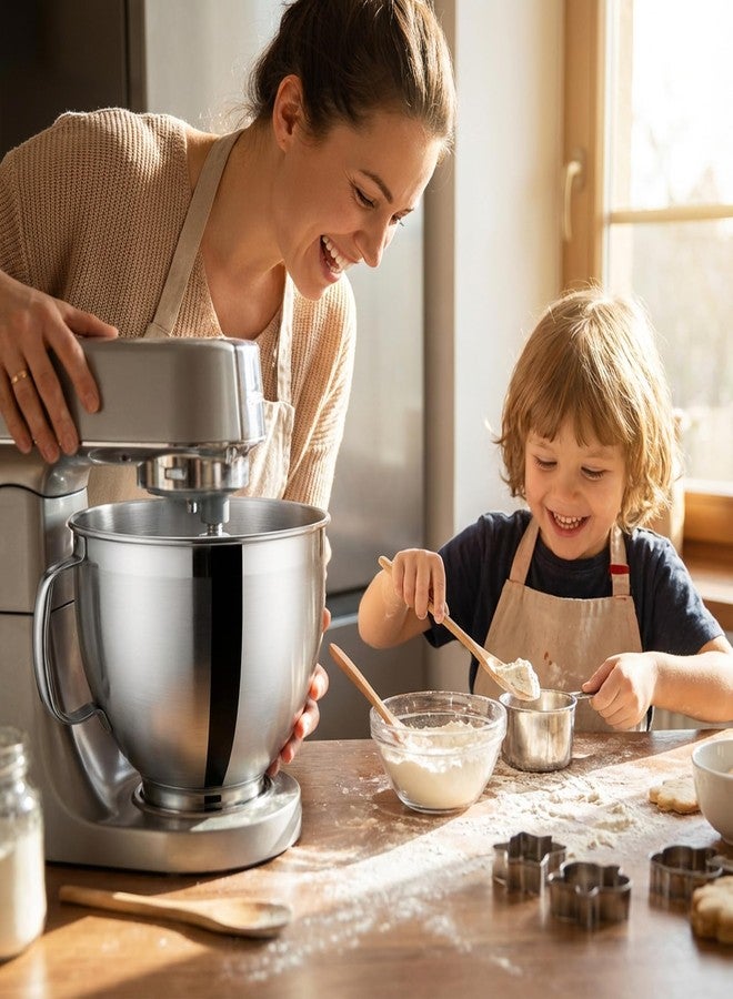 SCLWSS Stainless Steel Mixing Bowl Compatible with Kitchen Aid 4.5-5 QT Tilt-Head Stand Mixers, 5 Qt Bowls for Mixer with Stainless Steel Locking Base - Image 4