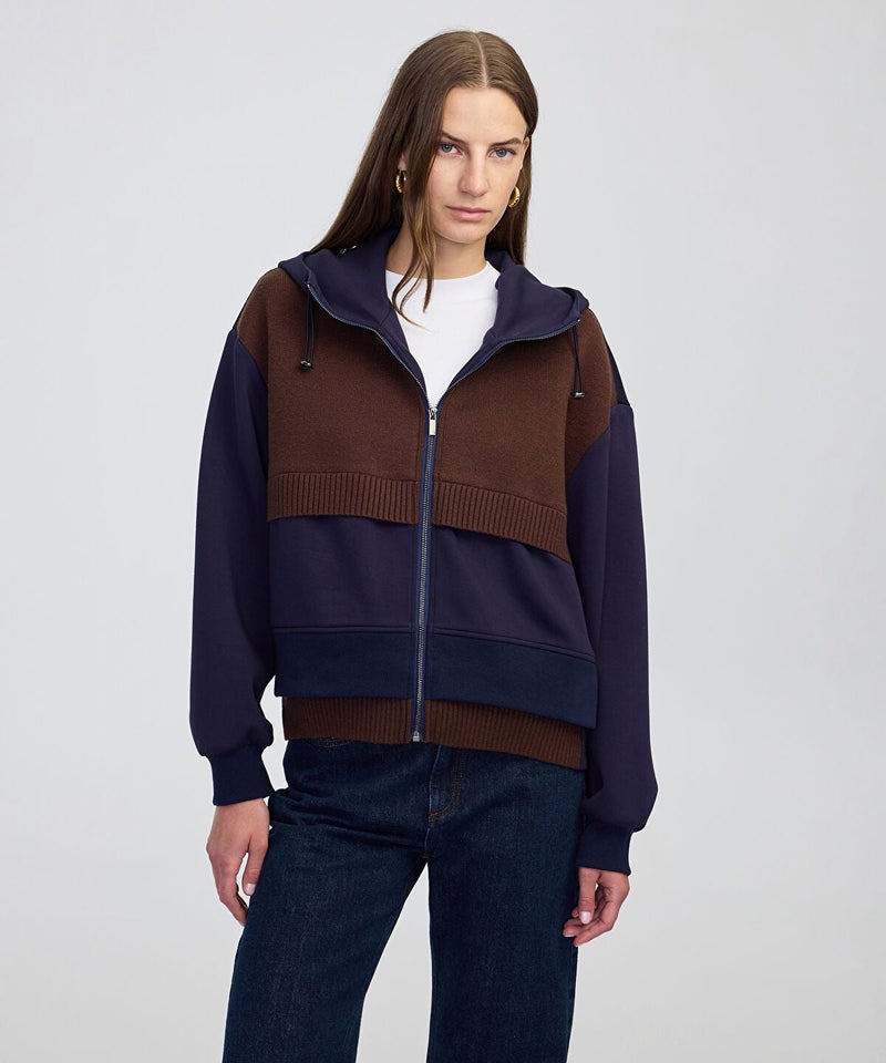 Ipekyol Mixed Hooded Sweatshirt - Image 1