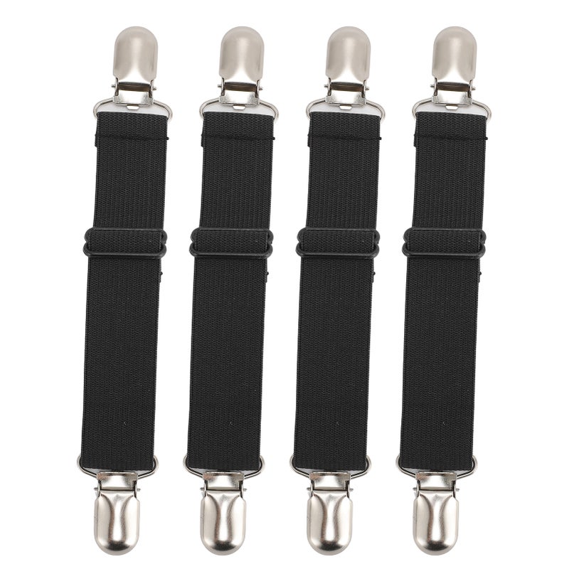 Adjustable Boot Clips: 4 Pcs Black Elastic Straps, Size-Fit Flexibility, Multi-Functional Design - Garment Protection, Pant Stirrups Clips for Equestrian, Cycling, Skiing and Daily Wear - Image 1