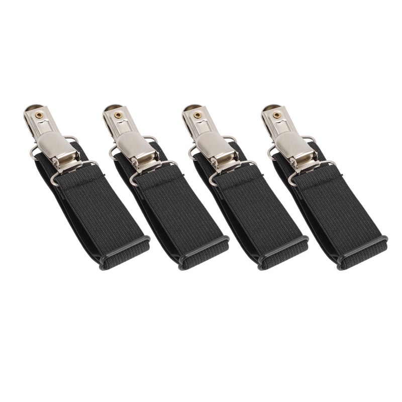 Adjustable Boot Clips: 4 Pcs Black Elastic Straps, Size-Fit Flexibility, Multi-Functional Design - Garment Protection, Pant Stirrups Clips for Equestrian, Cycling, Skiing and Daily Wear - Image 2