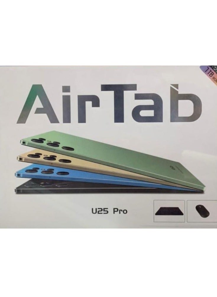 AirTab U25 Pro Tablet with Arabic Keyboard, 10.1 Inch FHD Display, Android 15 OS, 16GB RAM, 1TB Storage, 10,000mAh Long Battery, Dual Camera, Slim Portable Design – Green - Image 2