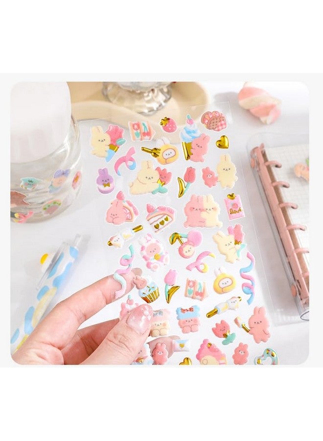 فنبلاست مجموعة ملصقات فن بلاست كاواي - 4 ورقات، 180 قطعة ملصقات منتفخة للأطفال، ملصقات ثلاثية الأبعاد للبنات، ملصقات جمالية، ملصقات لطيفة، ملصقات إسفنجية للأطفال، ملصقات حرفية، ملصقات ذاتية اللصق - Image 5