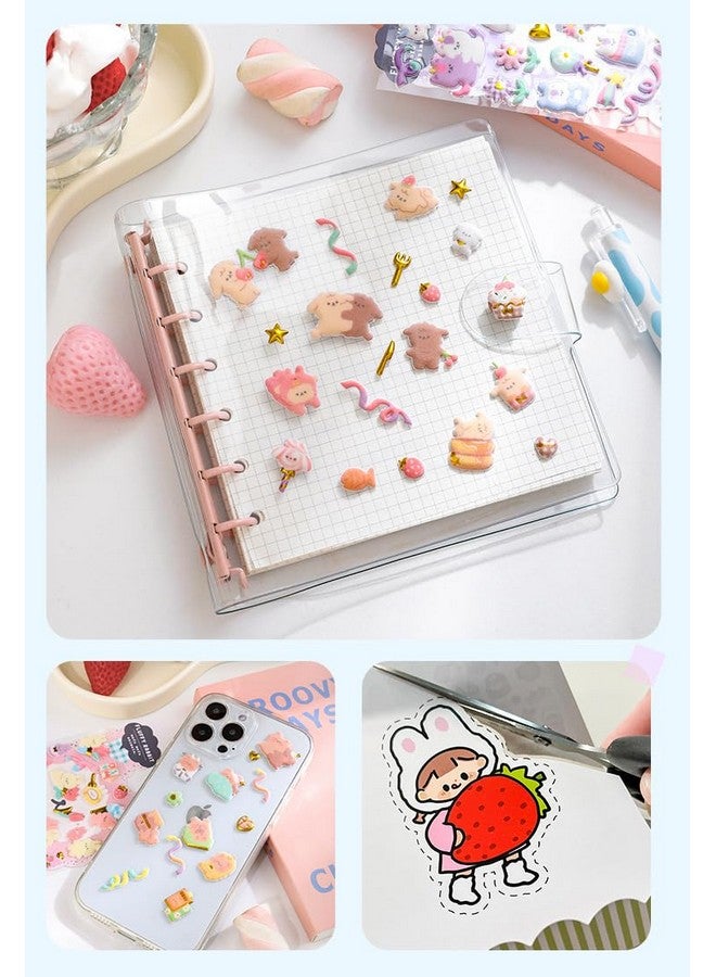 فنبلاست مجموعة ملصقات فن بلاست كاواي - 4 ورقات، 180 قطعة ملصقات منتفخة للأطفال، ملصقات ثلاثية الأبعاد للبنات، ملصقات جمالية، ملصقات لطيفة، ملصقات إسفنجية للأطفال، ملصقات حرفية، ملصقات ذاتية اللصق - Image 2