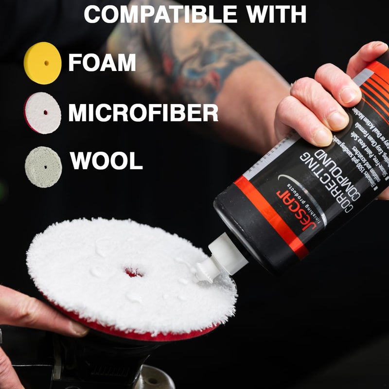 Jescar Correcting Compound - 32oz - Fast Cutting, Abrasive Polishing Compound for Deep Scratches, Sanding Marks, Swirls & Holograms - Buffing and Polishing Compound for Scratch Repair, Easy Wipe Off - Image 5
