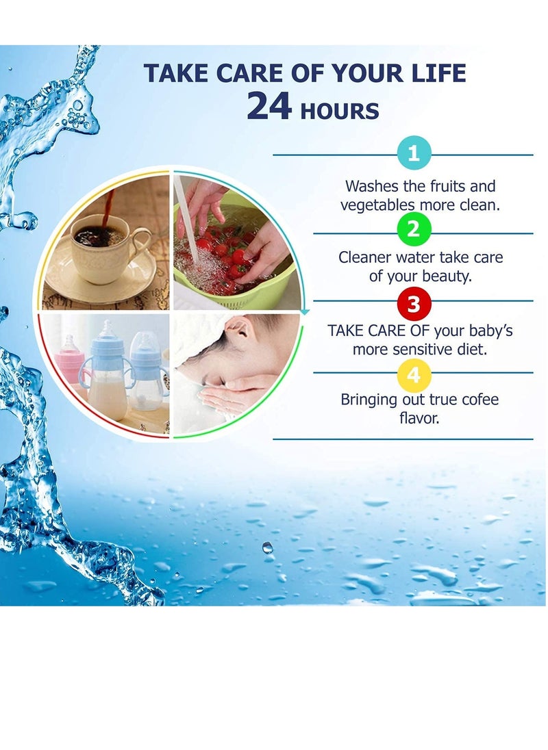 SYOSI - Universal Faucet Water Purifier Filter 4Pcs Diatom Ceramic Coconut Shell Activated Carbon Filter Home Faucet Filter Efficient Filtration Reduces Lead Chlorine - Image 1