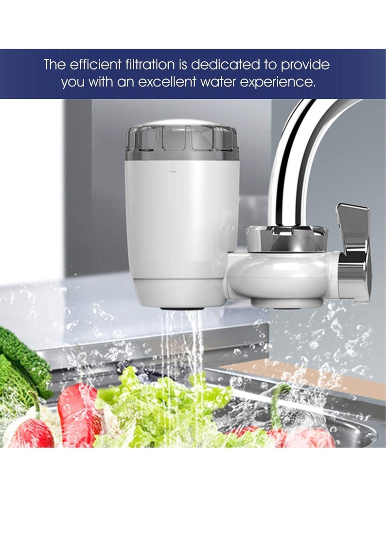 SYOSI - Universal Faucet Water Purifier Filter 4Pcs Diatom Ceramic Coconut Shell Activated Carbon Filter Home Faucet Filter Efficient Filtration Reduces Lead Chlorine - Image 1