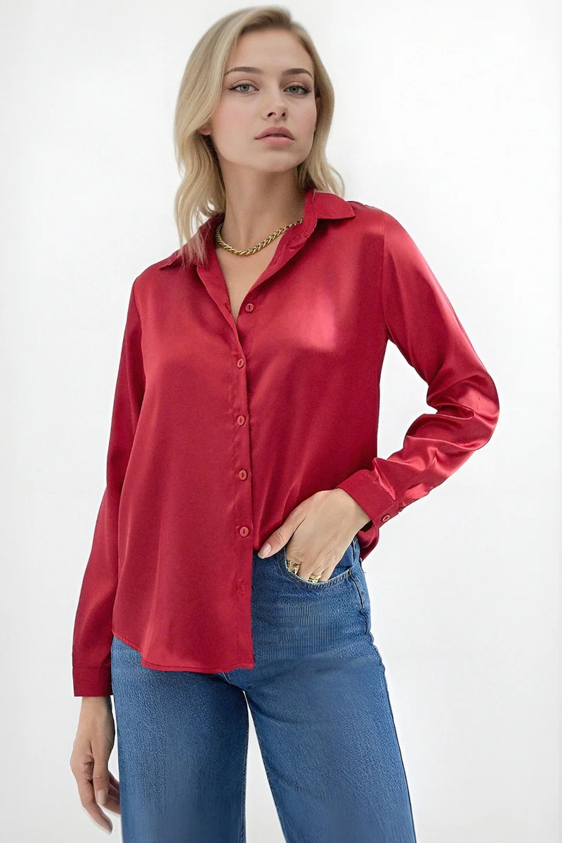 Big Dart BDART Satin Woven Button Shirt