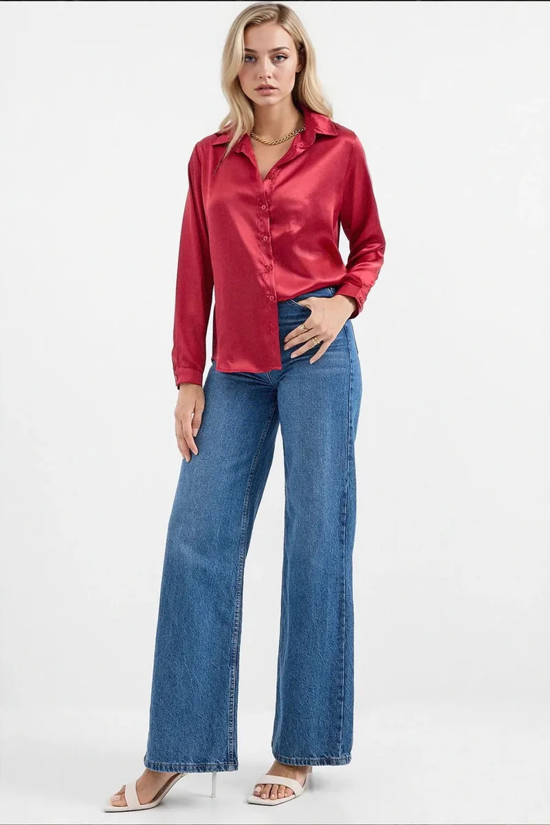 Big Dart BDART Satin Woven Button Shirt