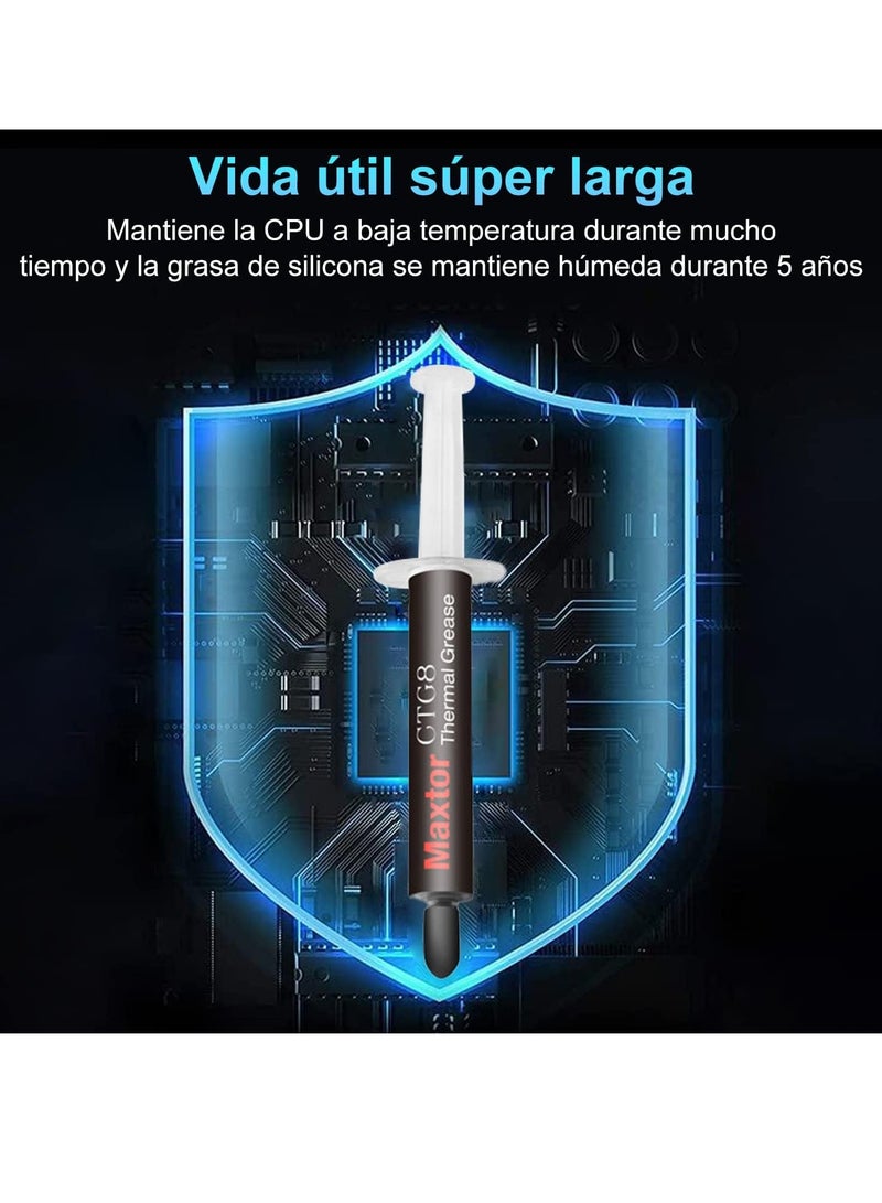 Professional Thermal Paste (4 g) for Cooling All Processors (CPU, GPU - PC, PS4, Xbox), Thermal Paste Thermal Conductivity up to 12.8 / m.k, Long Lasting, Non-Conductive, Non-Capacitive - Image 3