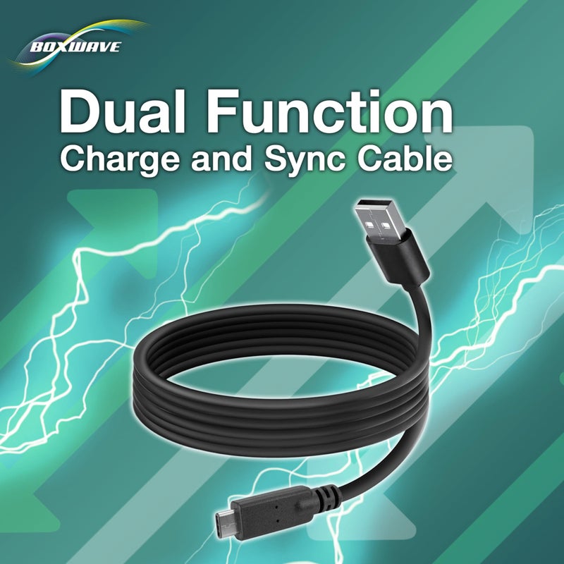 BoxWave Cable Compatible with Skyroam Solis Global WiFi Hotspot - DirectSync - USB 3.0 A to USB 3.1 Type C, USB C Charge and Sync Cable - 6ft - Black - Image 5