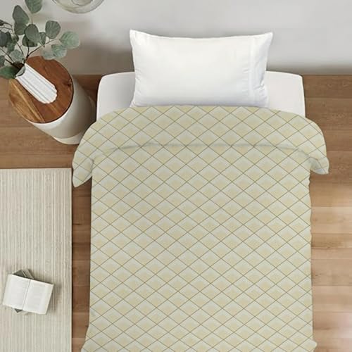 BELVOSTUM Soft Cotton Duvet Cover for Single Bed | Printed Quilt & Blanket Cover | Razai Cover with Zipper Closure | Soft & Breathable Bedding Cover (90X60) Inches (Beige) - Image 4