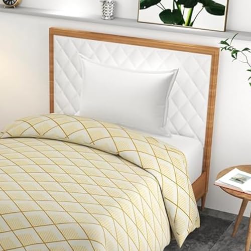 BELVOSTUM Soft Cotton Duvet Cover for Single Bed | Printed Quilt & Blanket Cover | Razai Cover with Zipper Closure | Soft & Breathable Bedding Cover (90X60) Inches (Beige) - Image 5