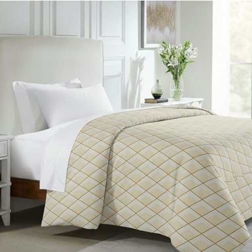 BELVOSTUM Soft Cotton Duvet Cover for Single Bed | Printed Quilt & Blanket Cover | Razai Cover with Zipper Closure | Soft & Breathable Bedding Cover (90X60) Inches (Beige) - Image 3