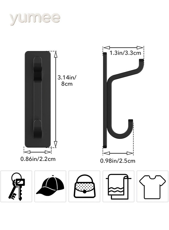 yumee Adhesive Wall Hooks Heavy Duty, Stainless Steel Self-Adhesive Towel Hooks, Waterproof Stick On Hangers for Bathroom, Kitchen, Door – 4 PCS - Image 2