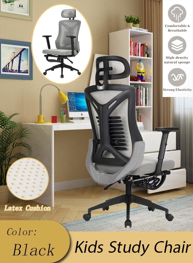 Generic Children Study Chair Home Computer Chair Ergonomic Office Desk Chair Breathable Mesh Kids Study Chair With Adjustable Armrest Larger And Wider Headrest Bionic Lumbar Support Anti-Slip Silent Wheel Gaming Chair Big And Tall Reclining Leisure Swivel Chair  - Image 1