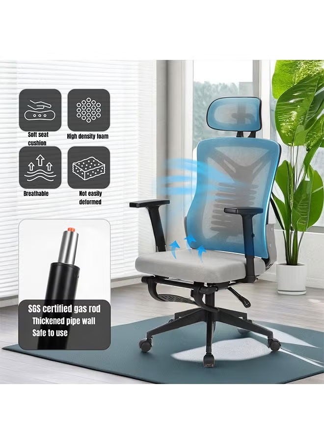 Generic Children Study Chair Home Computer Chair Ergonomic Office Desk Chair Breathable Mesh Kids Study Chair With Adjustable Armrest Larger And Wider Headrest Bionic Lumbar Support Anti-Slip Silent Wheel Gaming Chair Big And Tall Reclining Leisure Swivel Chair  - Image 3