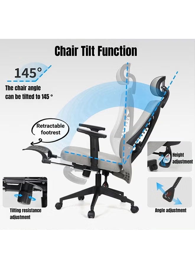 Generic Children Study Chair Home Computer Chair Ergonomic Office Desk Chair Breathable Mesh Kids Study Chair With Adjustable Armrest Larger And Wider Headrest Bionic Lumbar Support Anti-Slip Silent Wheel Gaming Chair Big And Tall Reclining Leisure Swivel Chair  - Image 4